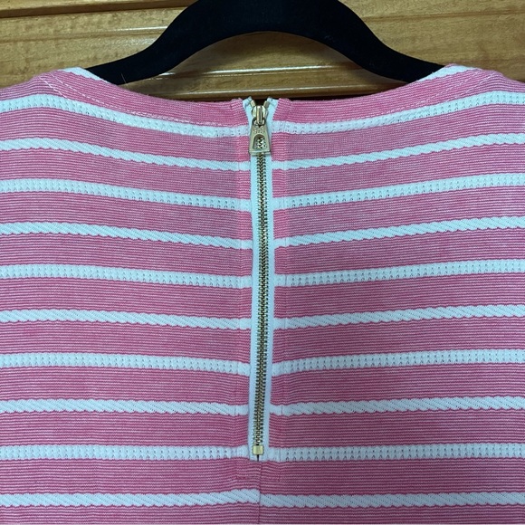 Sail to Sable Jetting to Jetties Pink Striped Knit 3/4 Sleeve Mini Dress Preppy - Picture 8 of 8